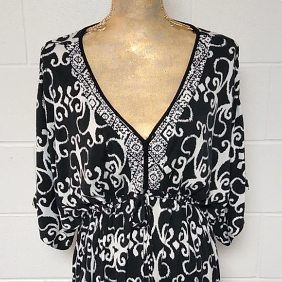 ELLEN TRACY LAGENLOOK, SOFT KNIT, BOHEMIAN V-NECK, DOLMAN,MAXI DRESS - Picture 8 of 8